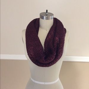 Maroon shimmer infinity scarf